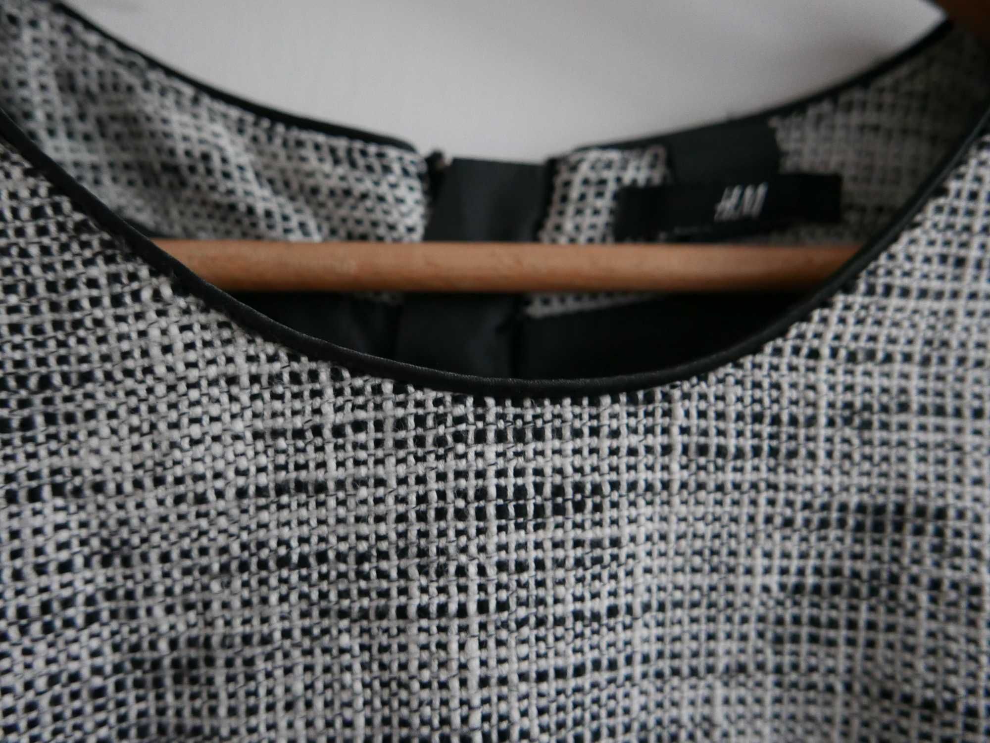 Sukienka H&M 40 biało-czarna bawełna