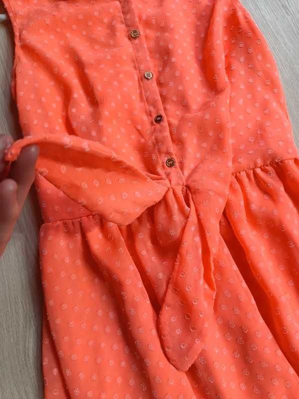 Sukienka H&M pomarańczowa lekka na lato 158/-164