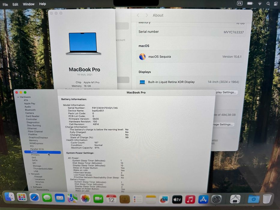 MacBook Pro 14.2”. M1 Pro, 16RAM/500Gb SSD - 91% батарея - Silver