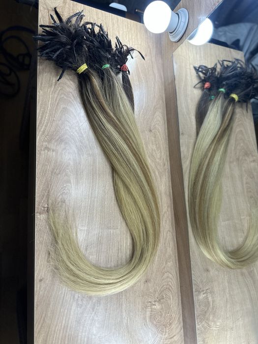 Натуральне словʼянське волосся для нарощування 62 см, 147 грам