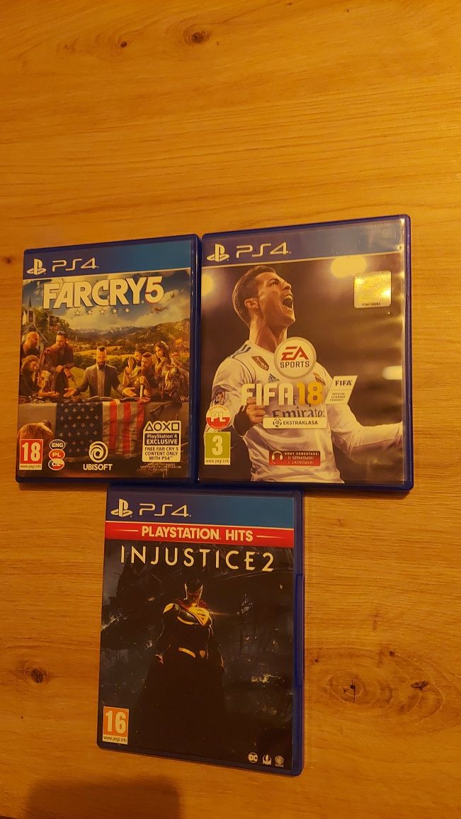 Gry ps4, Far cry 5, Fifa 18, Injustice 2