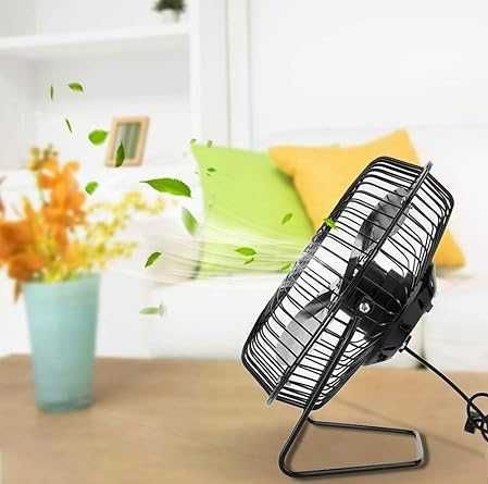 Wiatrak wentylator usb stojący biurkowy pokojowy metalowy