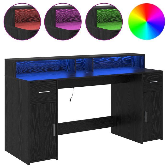 Vidaxl Biurko Z Czarnego Dębu 160X55X91 Cm Materiały Drewnopochodne