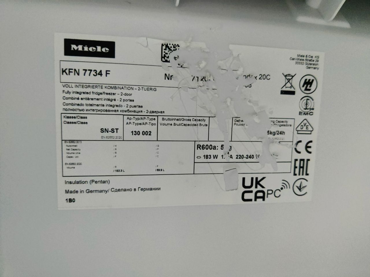 Самий топовий вбудований холодильник Miele™ KFN7734F. Wi-Fi. No Frost.