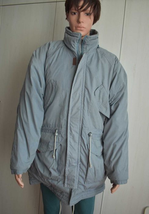 Kurtka zimowa M L parka puch naturalny długa retro vintage płaszcz
