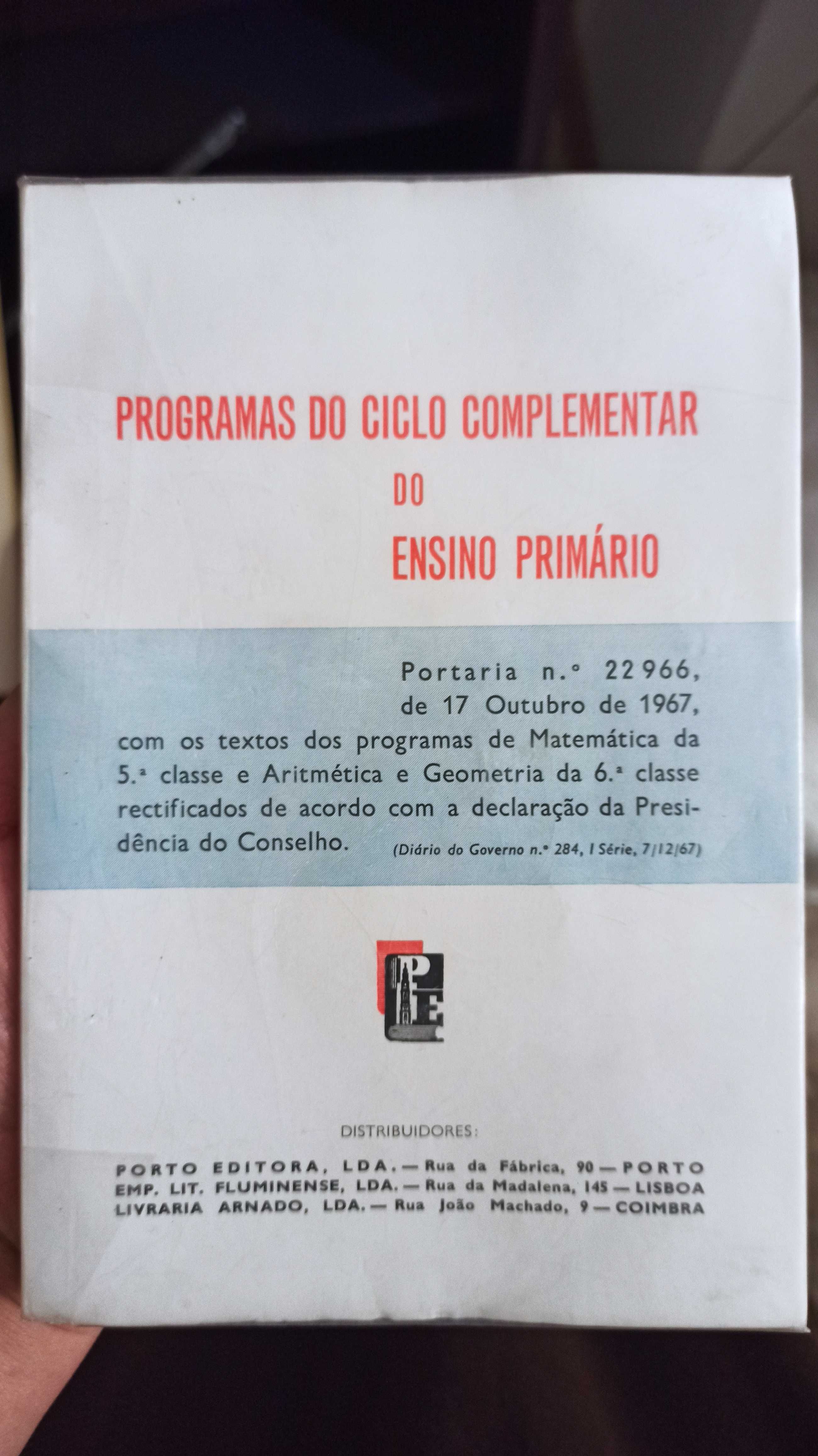 Programas escolares antigos (entre 1967 e 1974)