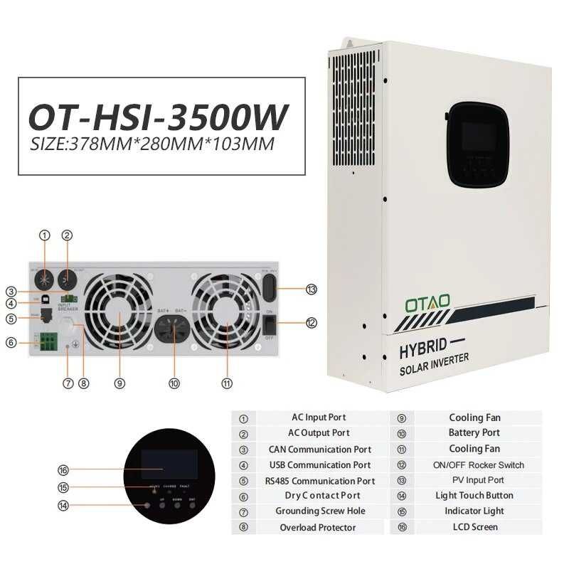 НОВИНКА! Гібридний інвертор OTAO HSI 3500W/5000W. Гарантія якості!