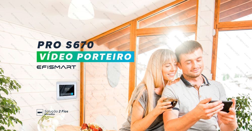 Vídeo Porteiro Monitor 2 Fios 7" WIFI Tuya Branco PRO S670