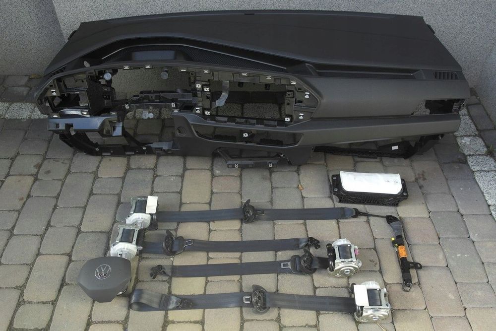 vw caddy 2k7 airbag deska konsola pasy kokpit pulpit pÓŁka pas long