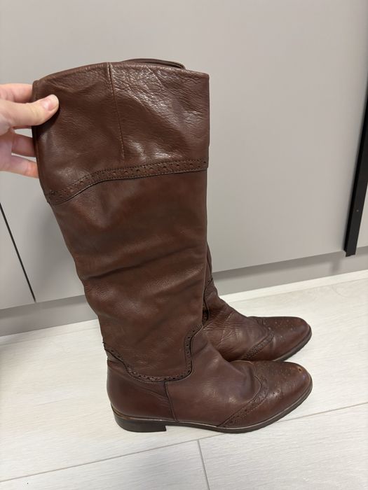 Шкіряні сапоги демі утеплені р.39