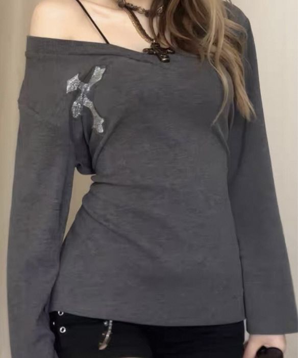 кофта на плече з завʼязками на талії