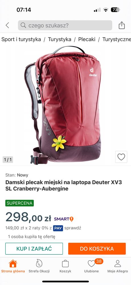 Plecak Deuter XV3 SL turystyka outdoor