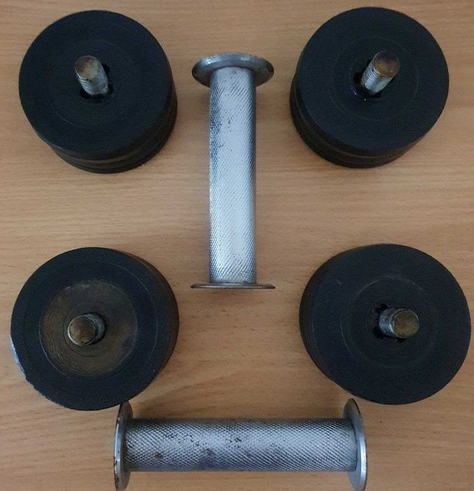 Набір з 2 розбірних гантелей, обрезиненные диски