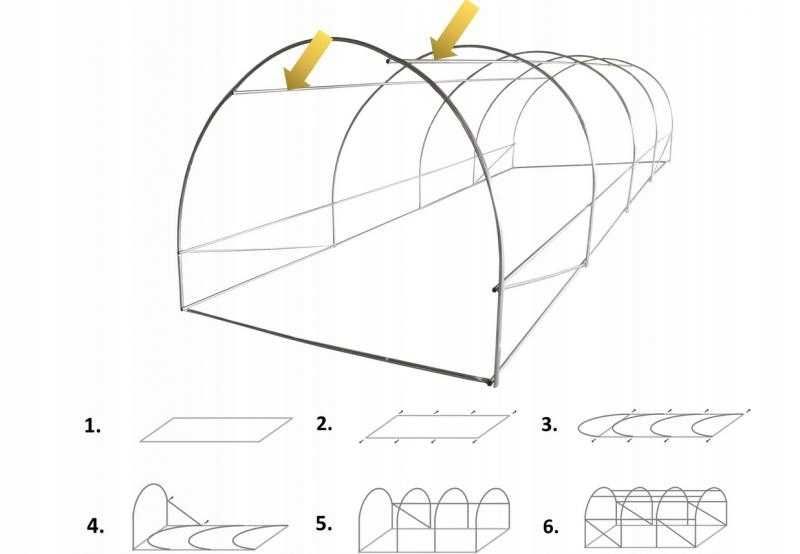 Tunel Ogrodowy Foliowy Szklarnia 2x3m FOLIAK 6m2 + GRATIS
