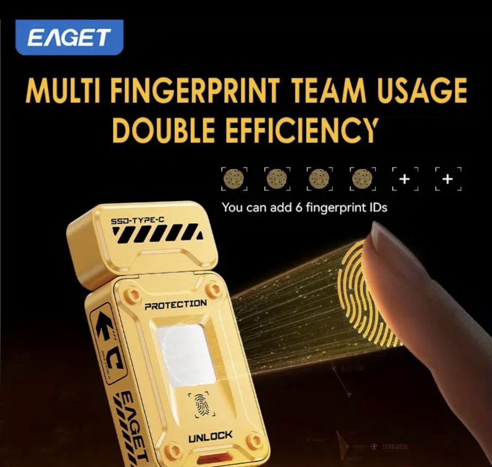 EAGET 256gb SSD type-C iD scaner отпечаток