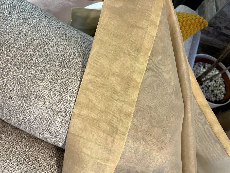 Cortinados Tecido Organza Dupla Com Calha em Ferro