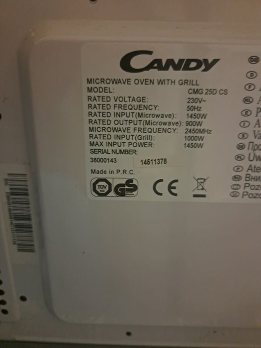 Peças microndas Candy CMG 25D CS