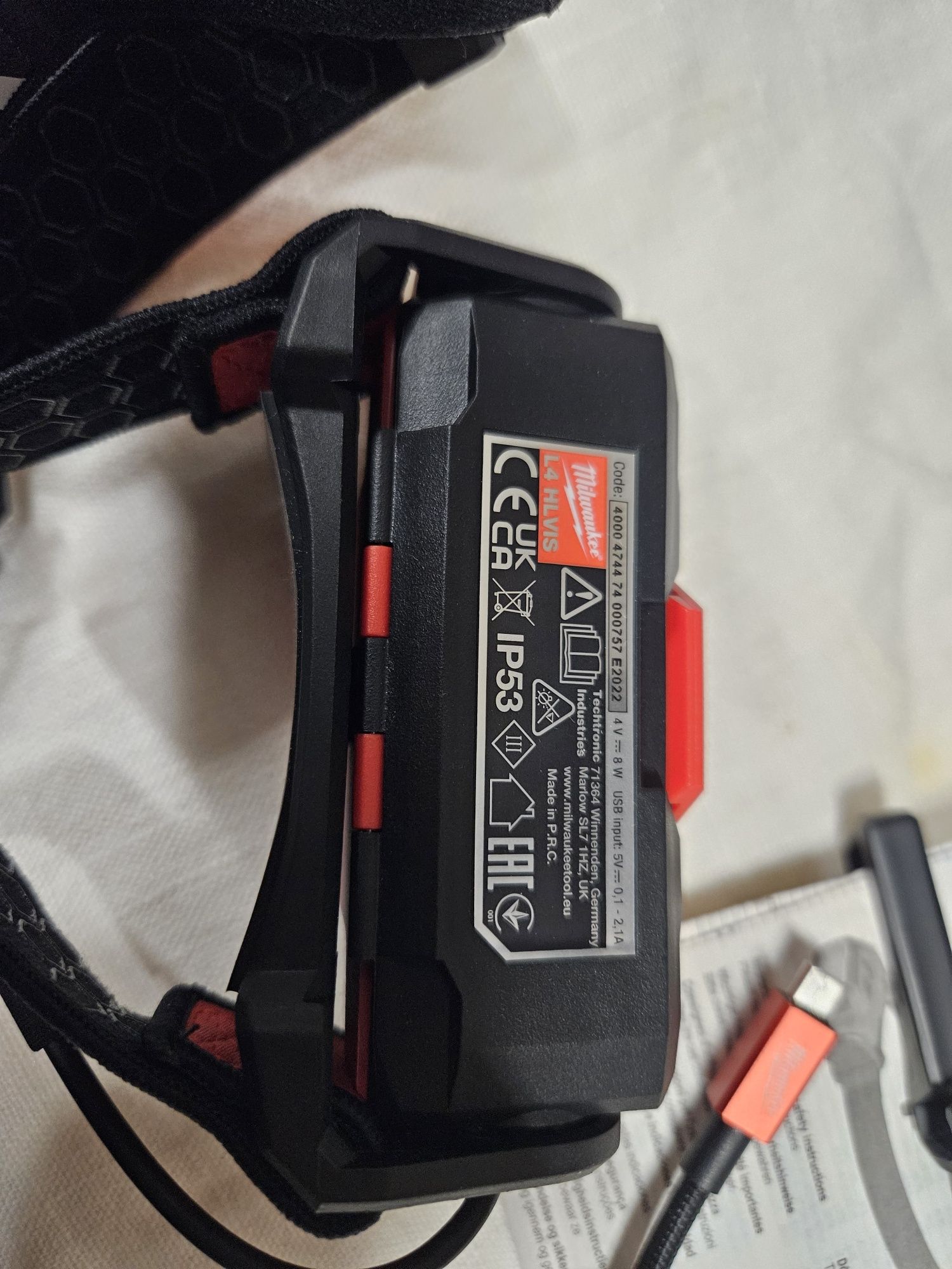 Akumulatorowa latarka-czołówka USB L4 HL-VIS NOWA