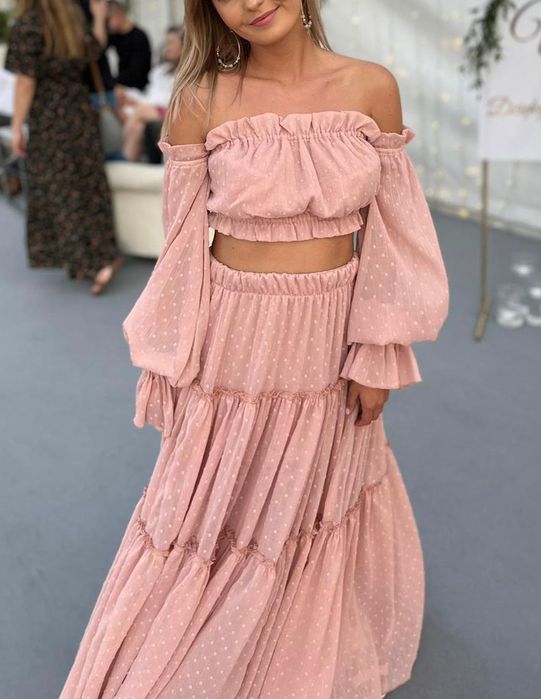 Piękny, różowy komplet (sukienka)