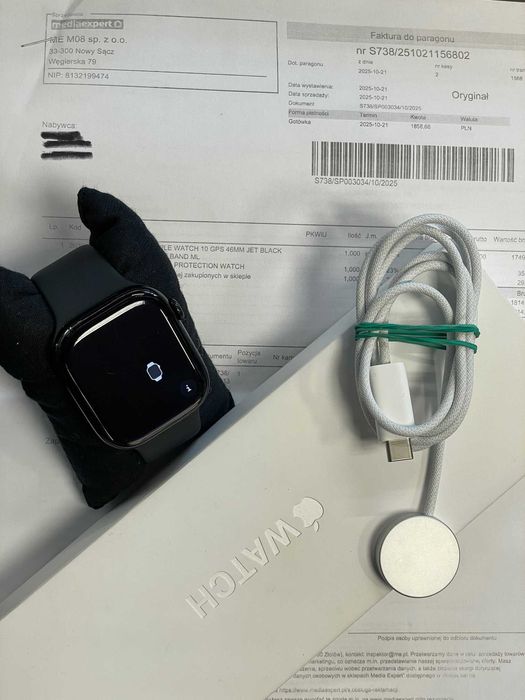 Jak nowy Apple Watch Series 10 46mm Jet Black GPS GWARANCJA 100% bater