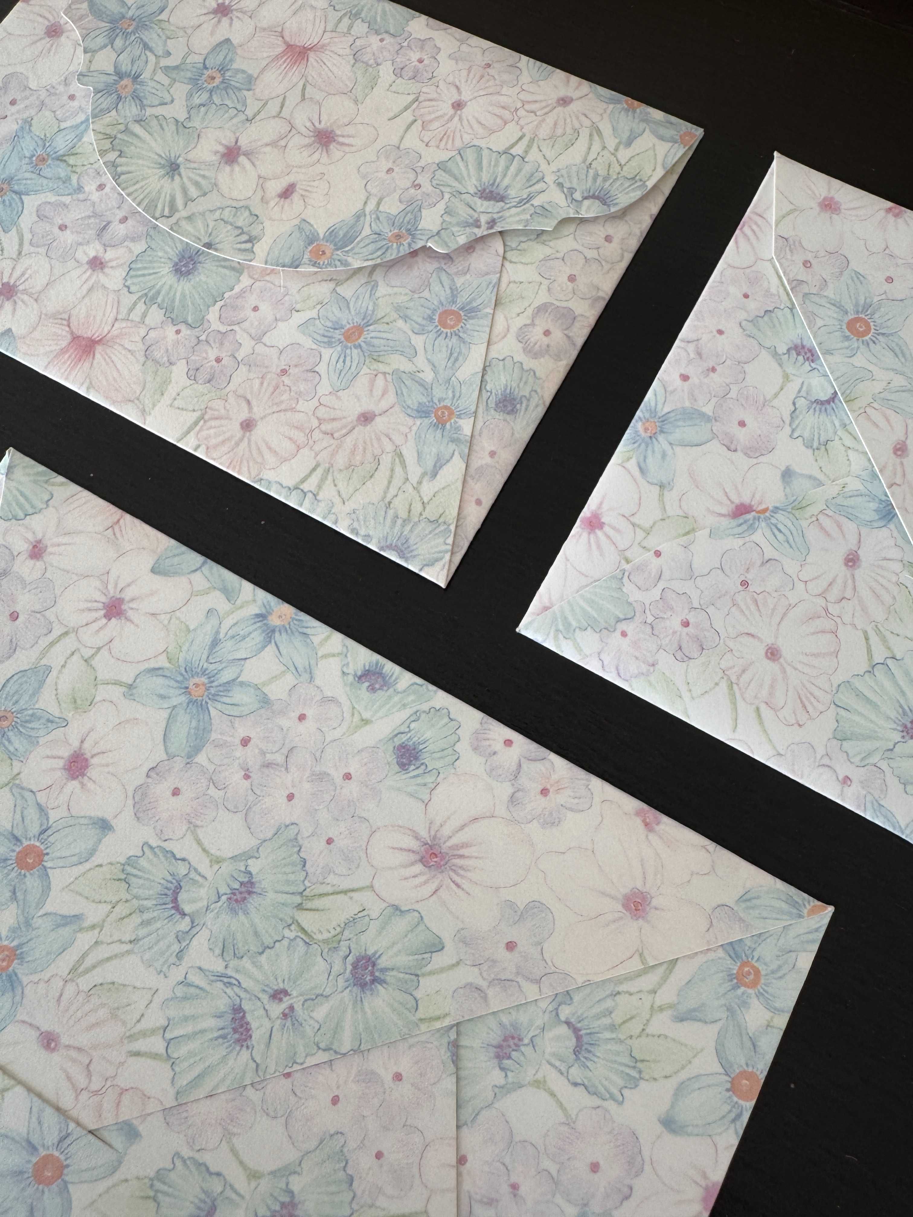 Envelopes estampado floral estilo inglês 11x15cm