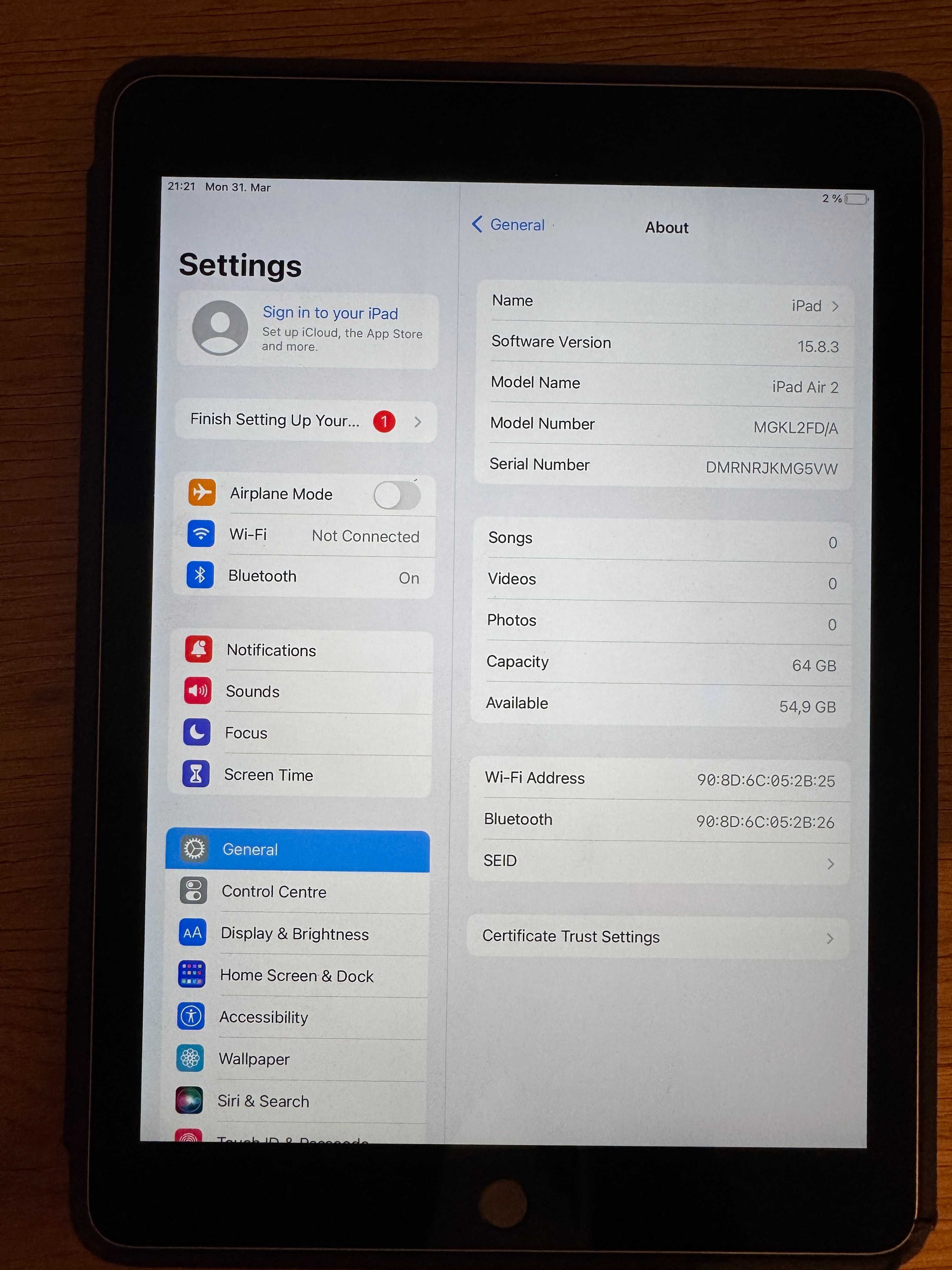 iPad Air 2   64gb