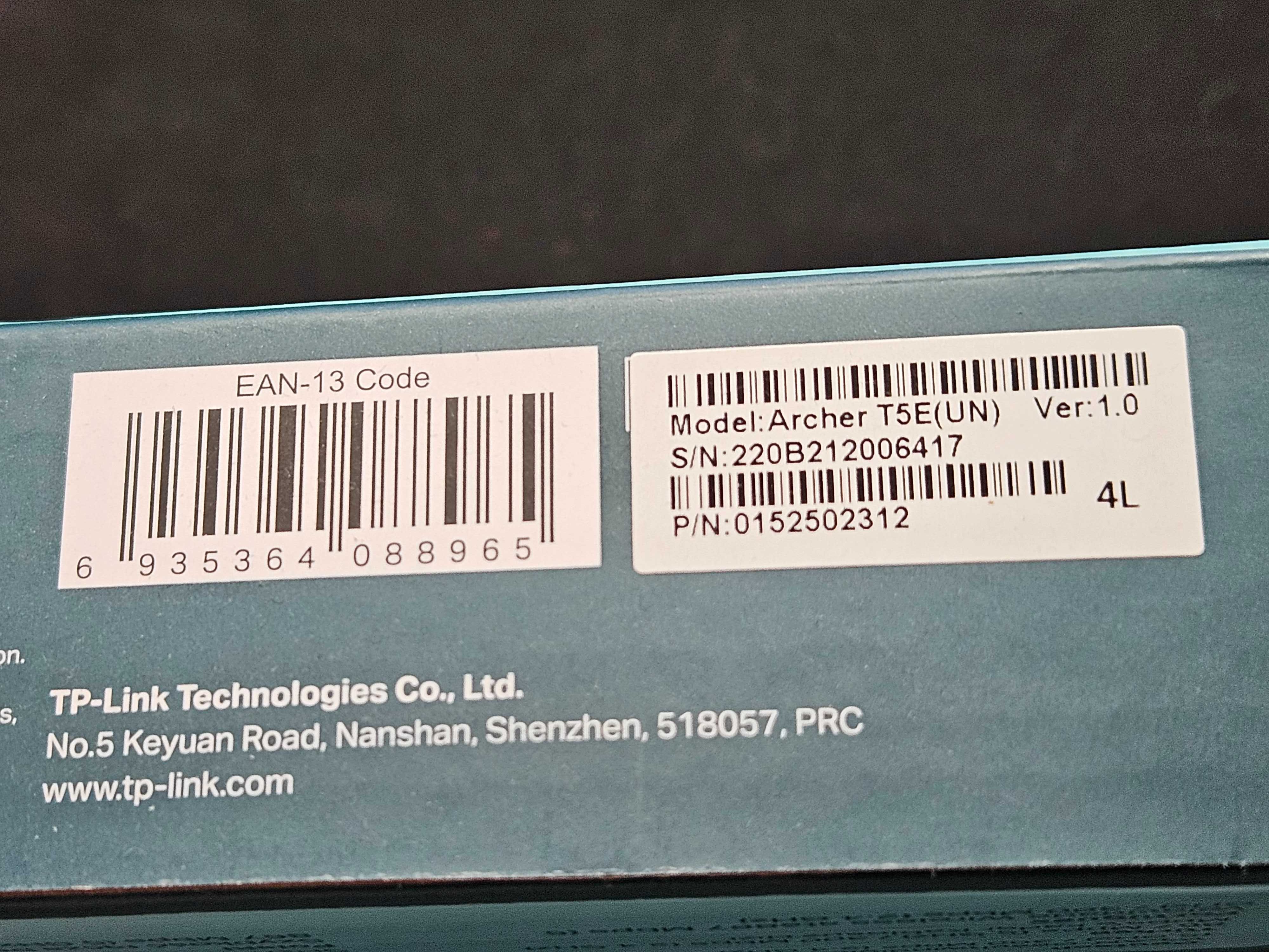 Karta sieciowa TP-Link Archer T5E ac1200 (WiFi 5+Bluetooth 4.2)