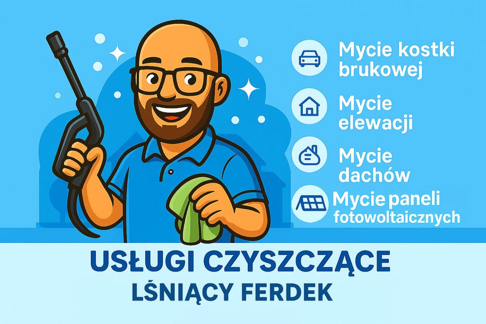 Mycie paneli fotowoltaicznych, kostki brukowej, elewacji, dachów
