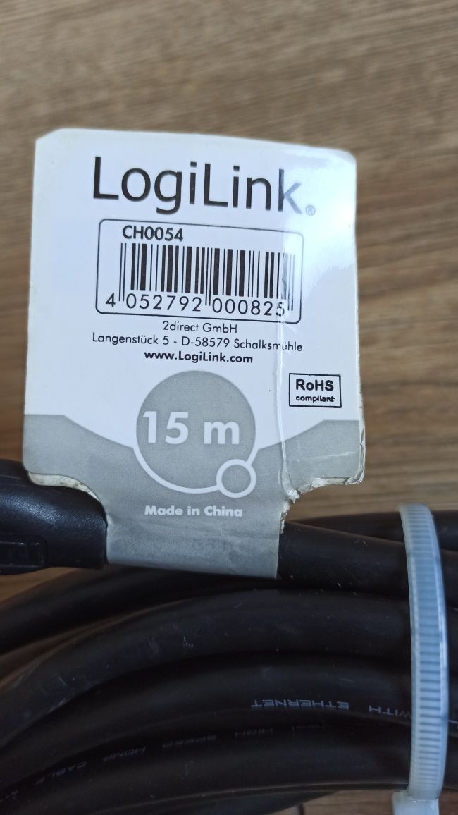 Kabel HDMI z ethernet Logilink 15m