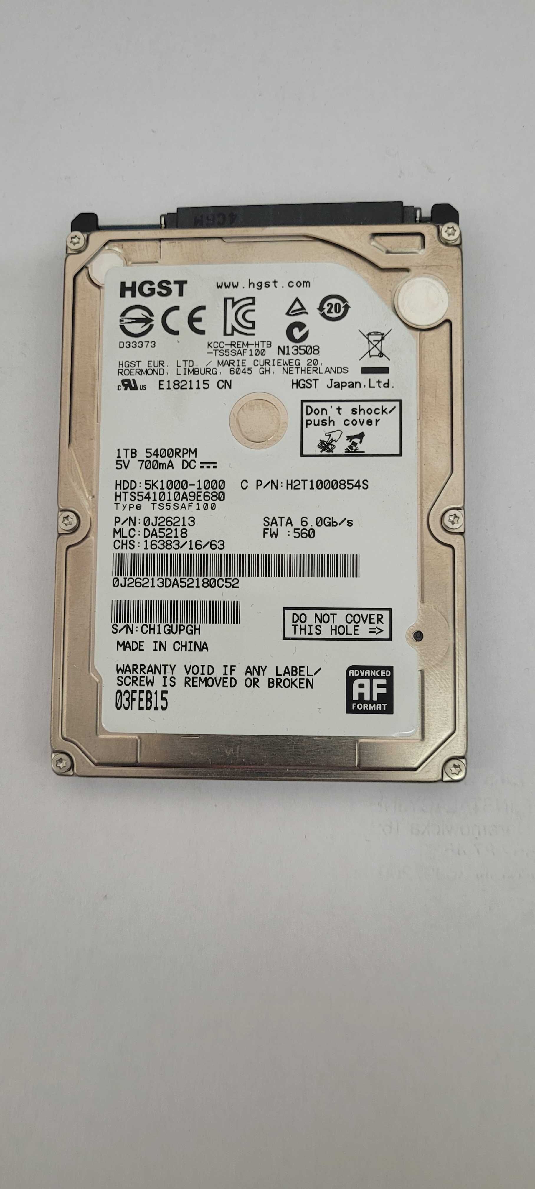 używany dysk twardy HDD 2,5" HGST 1000GB 5400 rpm SATA