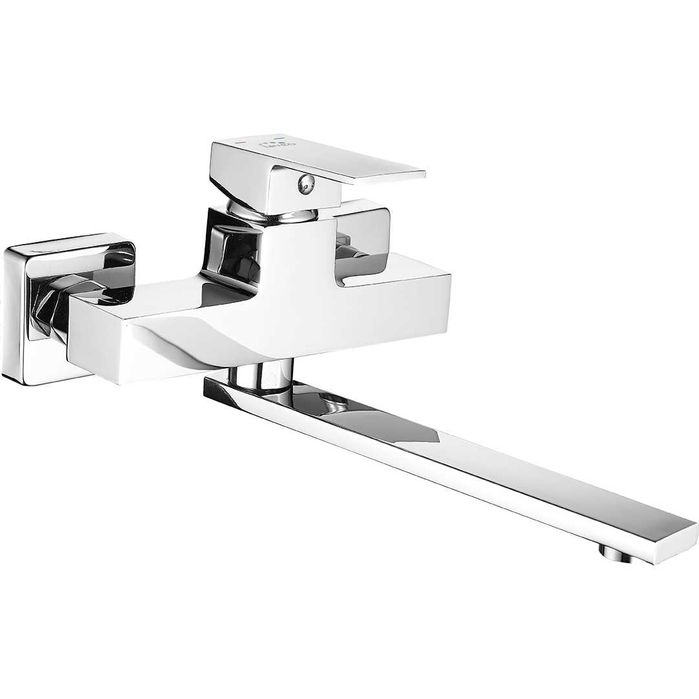 Bateria zlewozmywakowa ścienna kwadratowa chrom