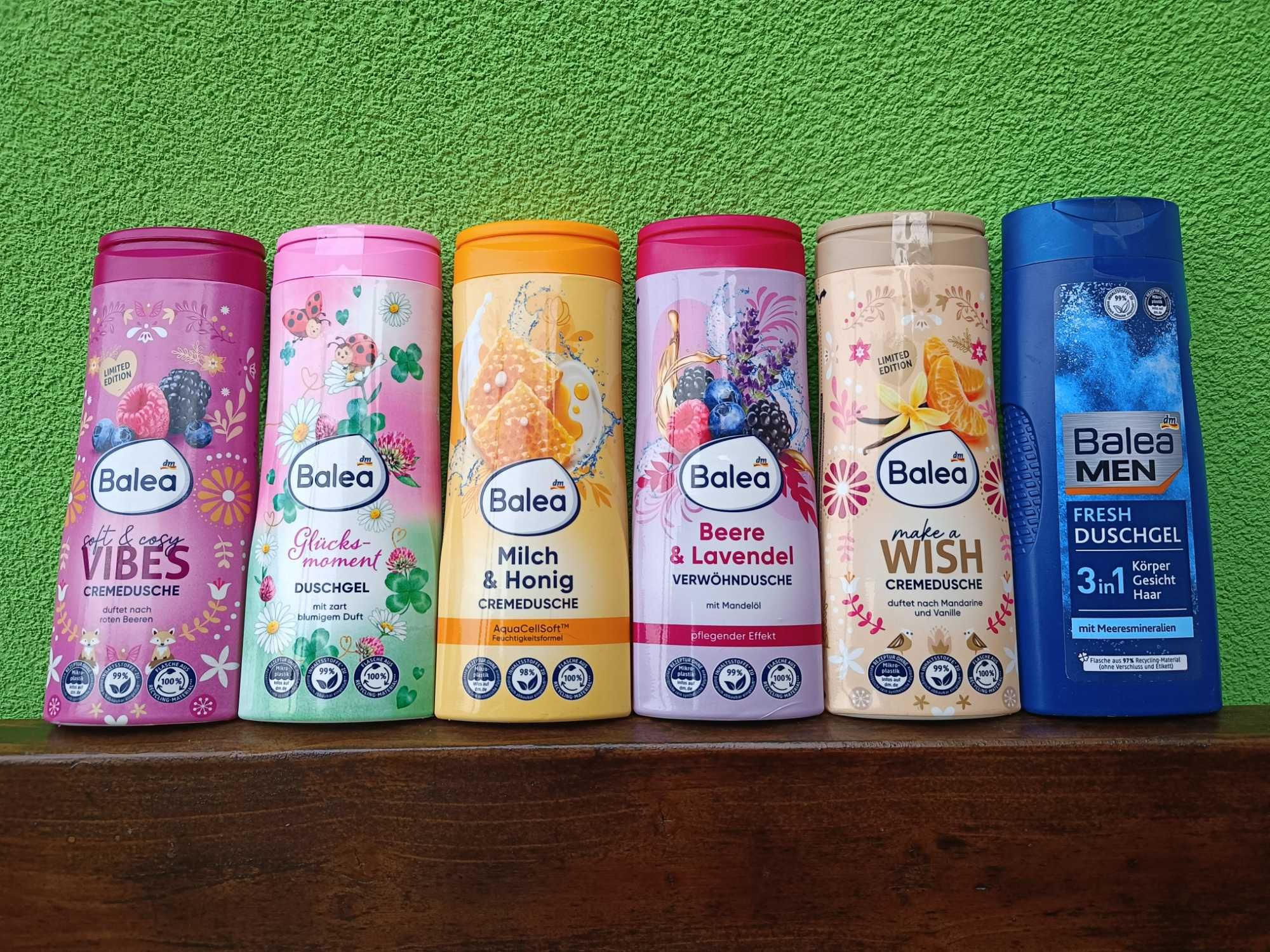 6 opakowań niemieckich żeli pod prysznic Balea 300ml