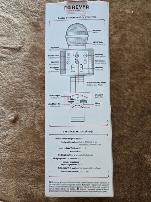 FOREVER mikrofon z wbudowanym głośnikiem