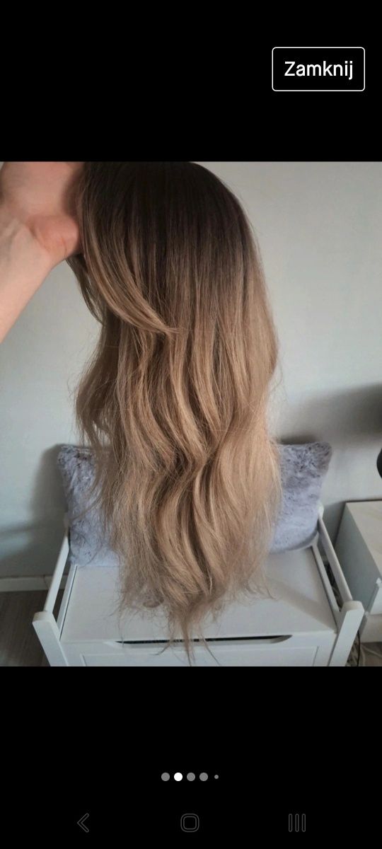 Peruka blond ombre 68 cm