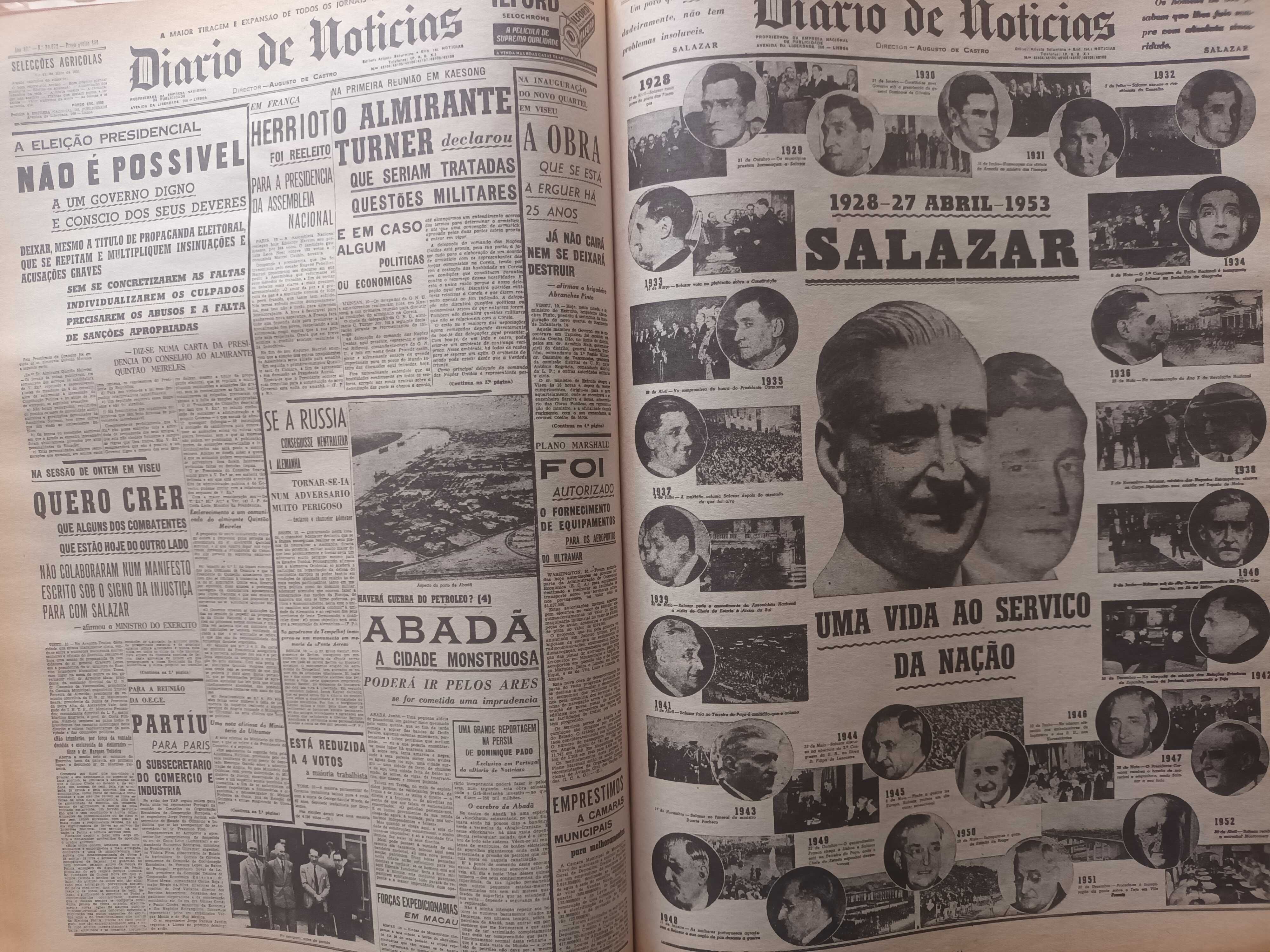 Livro de DN com as primeiras paginas desde 1864 até 1984