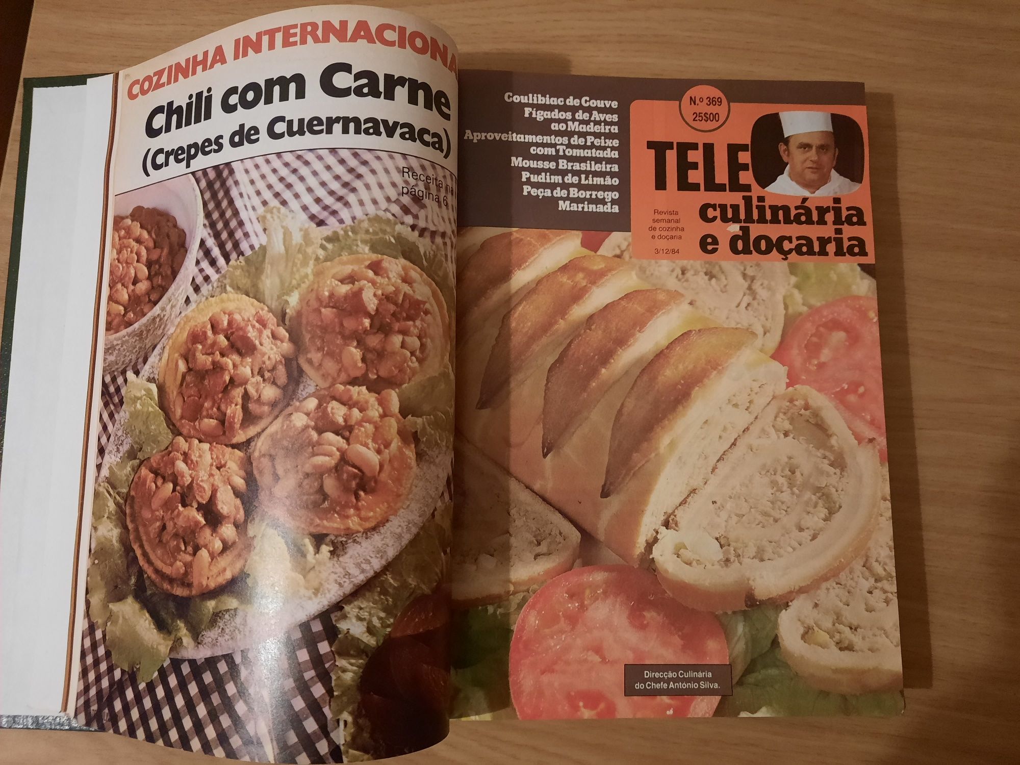 Livro antigo de receitas teleculinaria Chefe Silva