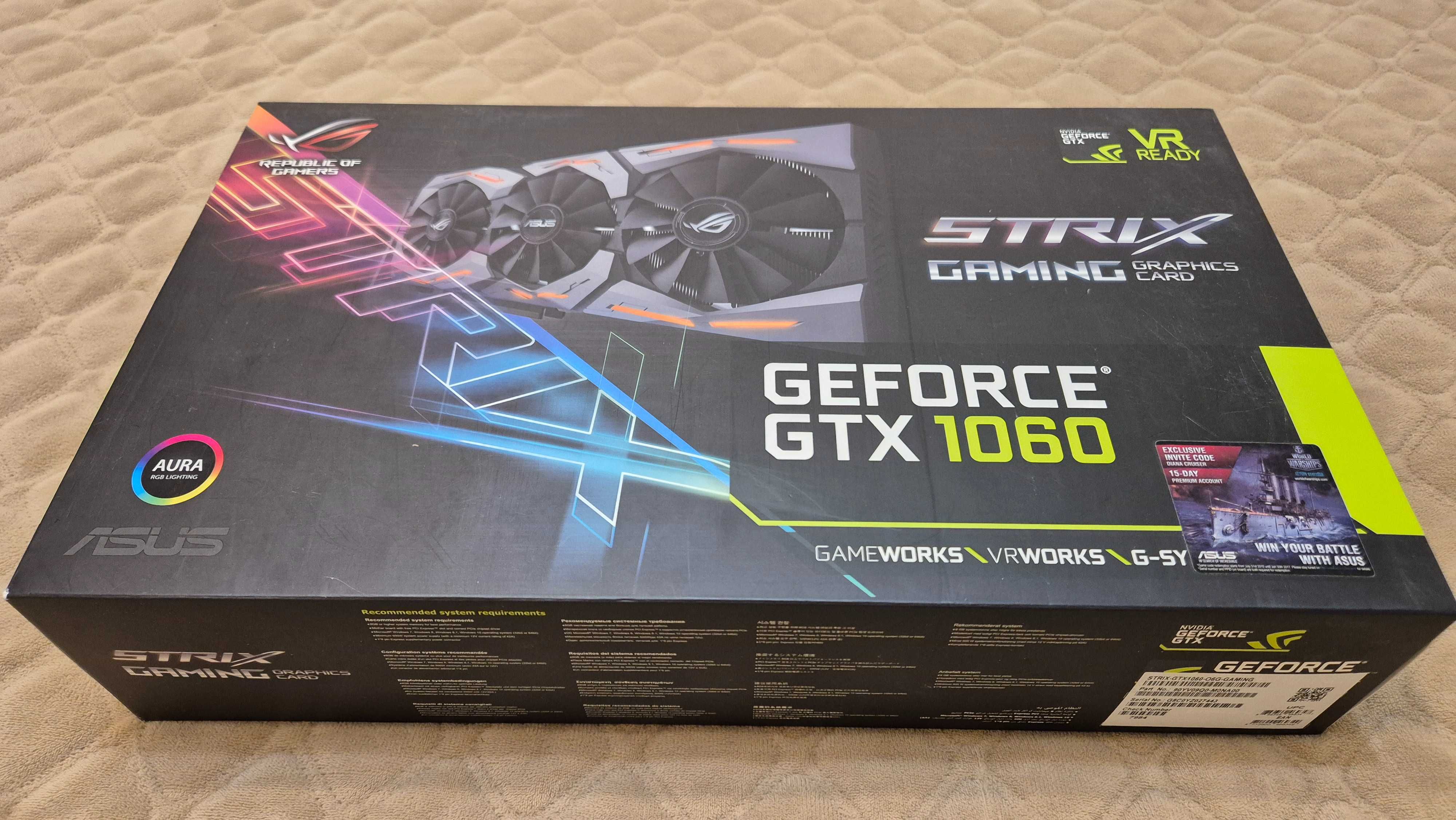 Asus PCI-Ex GeForce GTX 1060 ROG Strix OC 6GB GDDR5