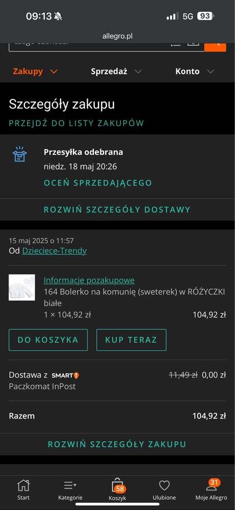 Bolerko białe futerkowe 158/164 nowe komunia