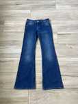 Granatowe jeansy, dzwony z niskim stanem, H&M, 34/XS