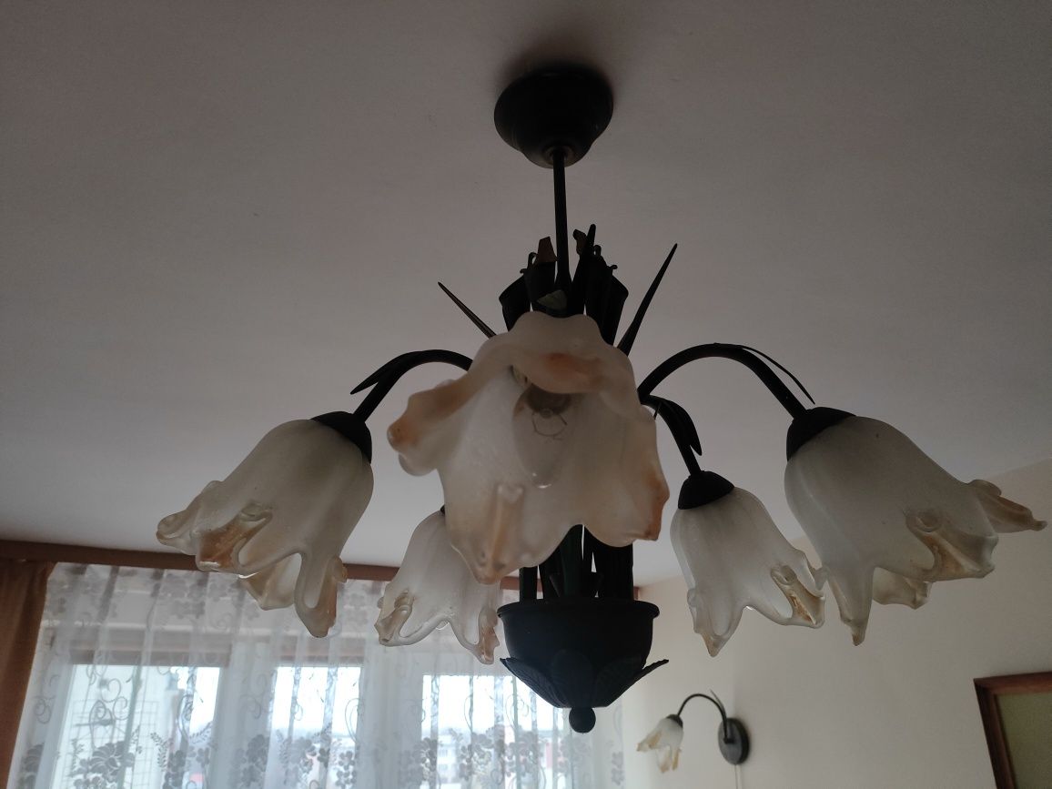 Lampa wisząca + lampka naścienna