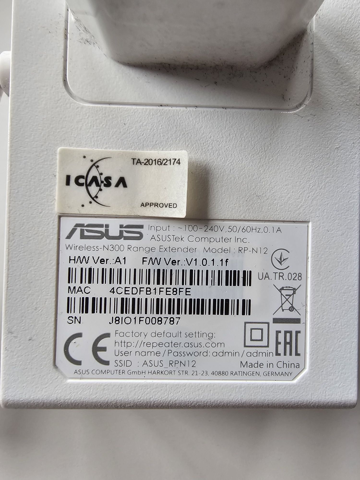 Wzmacniacz sygnału Wi-Fi Asus
