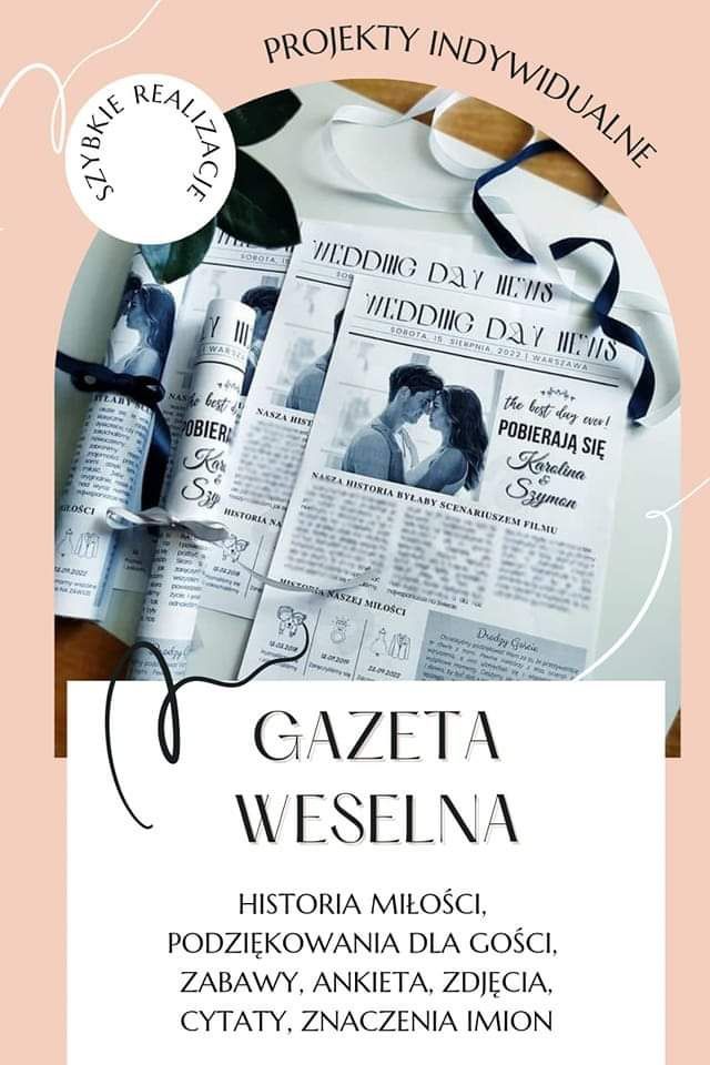 Gazetka Weselna Do druku Wesele Ślub