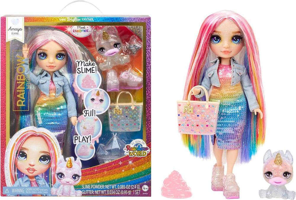 Рейнбоу Хай Амайя со слаймом Rainbow High Amaya with Slime Kit & Pet
