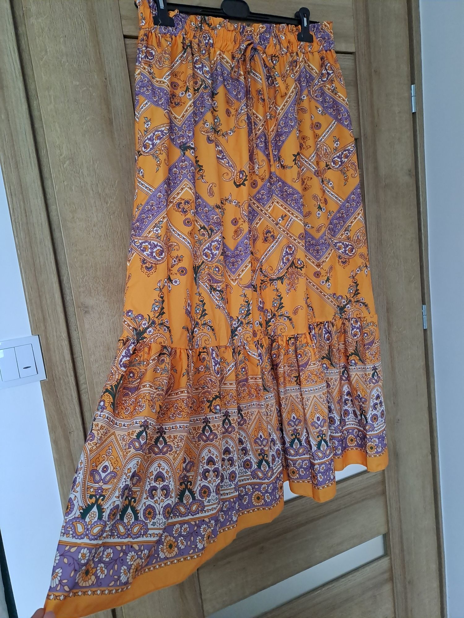 Piękna długa spódnica boho falbana rozmiar XL