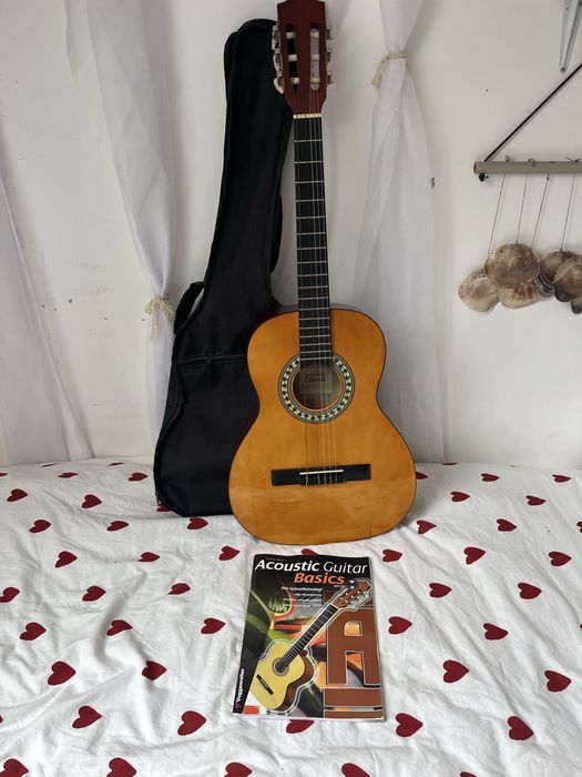 Gitara klasyczna młodzieżowa/dziecięca z pokrowcem + książka do nauki