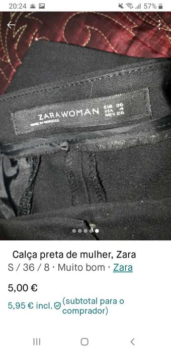 Calças Pretas, Zara