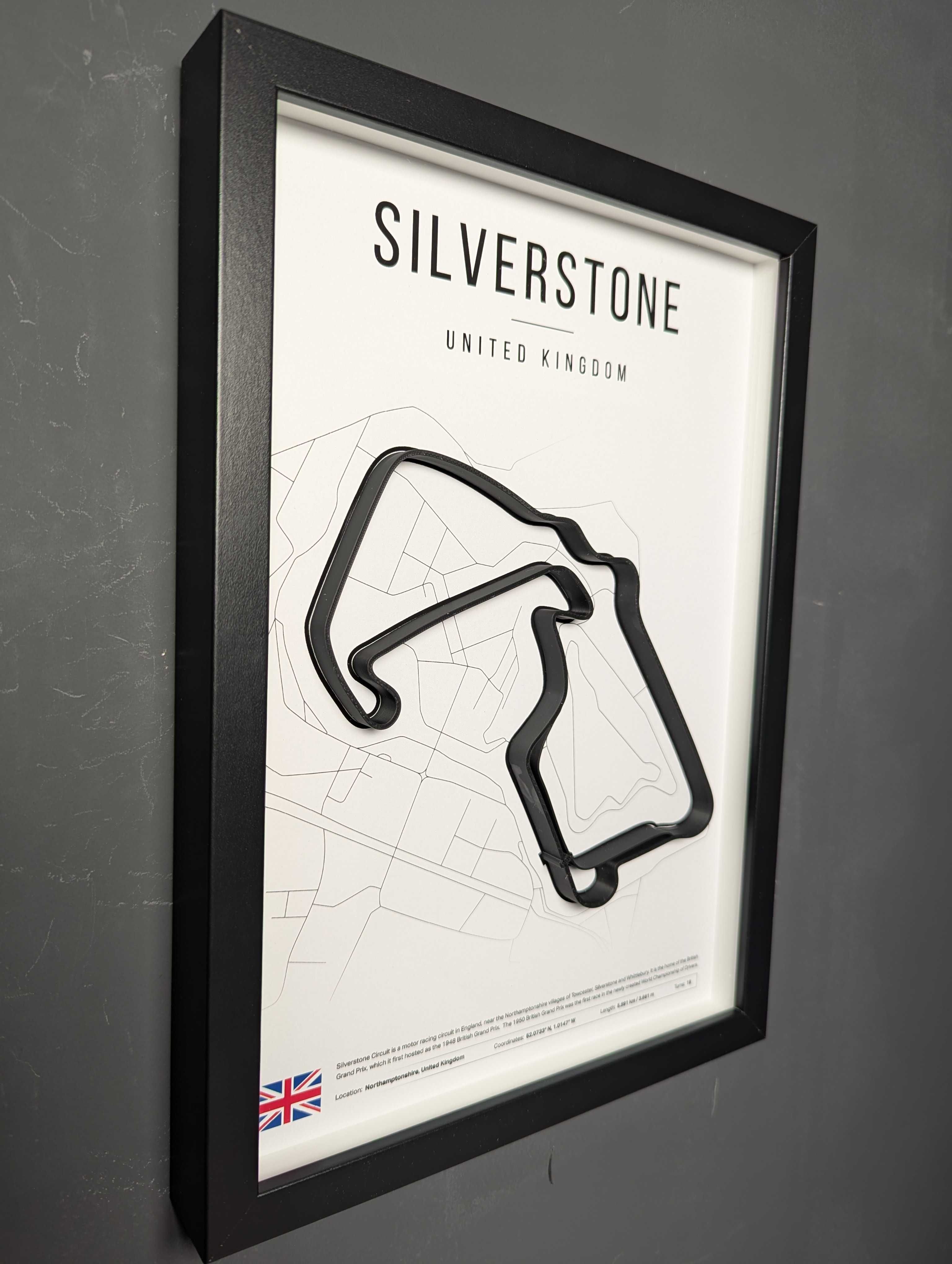 Об'ємна Рамка з 3D Трасою Silverstone Сільверстоун 32x23x3 F1 UK GP