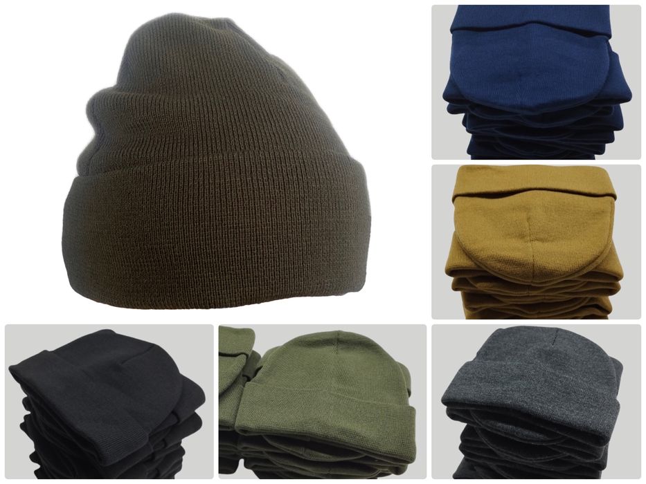 Шапка в’язана олива(хакі), койот, чорна, синя, сіра