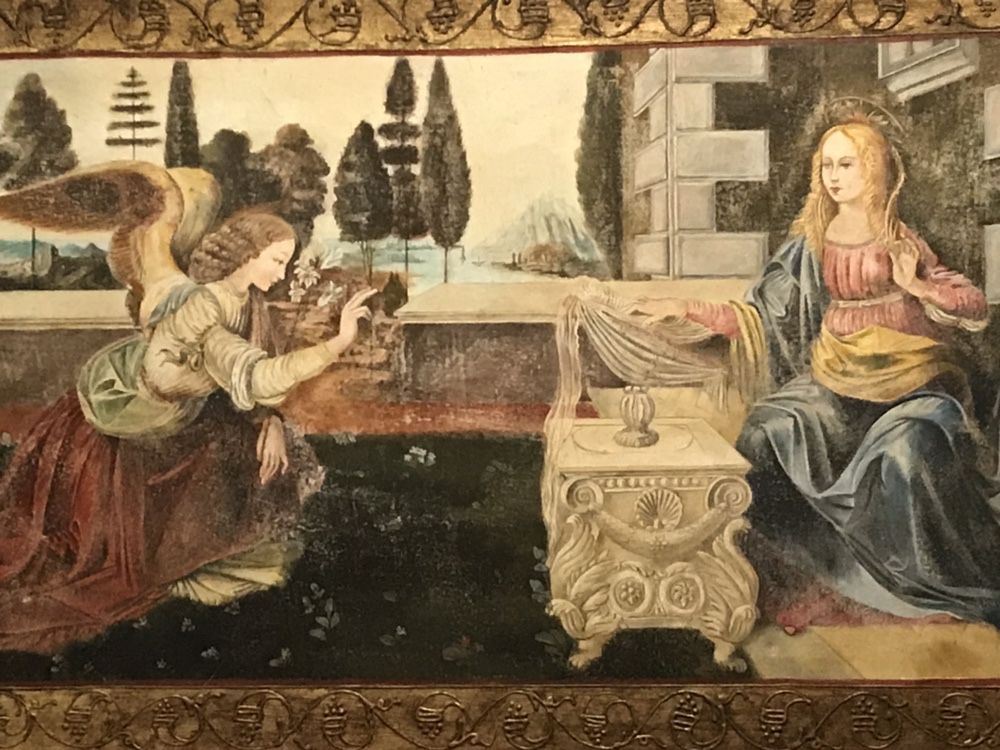 Fresco Anunciação de Da Vinci
