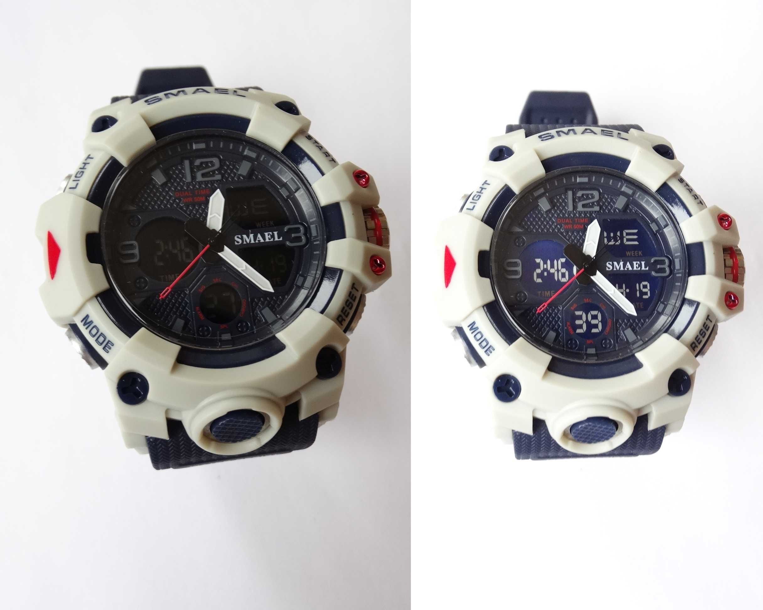 Sportowy zegarek męski SMAEL elektroniczny cyfrowy shockproof WR50 50m